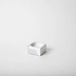 Pretti.cool - Incense Holder (Square) - Marbled Concrete - Grey & White Color Combination
