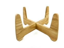 Plastec Products - Boomerang Wood Plant Stand 8" Natural