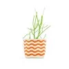 Wavy Line Blockprint Canvas Planter—4" GRAY GREEN GOODS