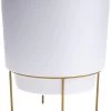 Bloem Hopson Planter With Metal Stand - Casper White - 10" Diameter