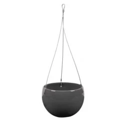 Simple Grey Glossy Hanging Pot - 6 Inch