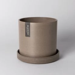 KANSO Earth Tones - 7" | Beachwood | Signature Planters & Saucer