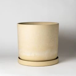 Kanso Designs - 12” | 13" Earth Tones Pot & Saucer | Tatami Sand