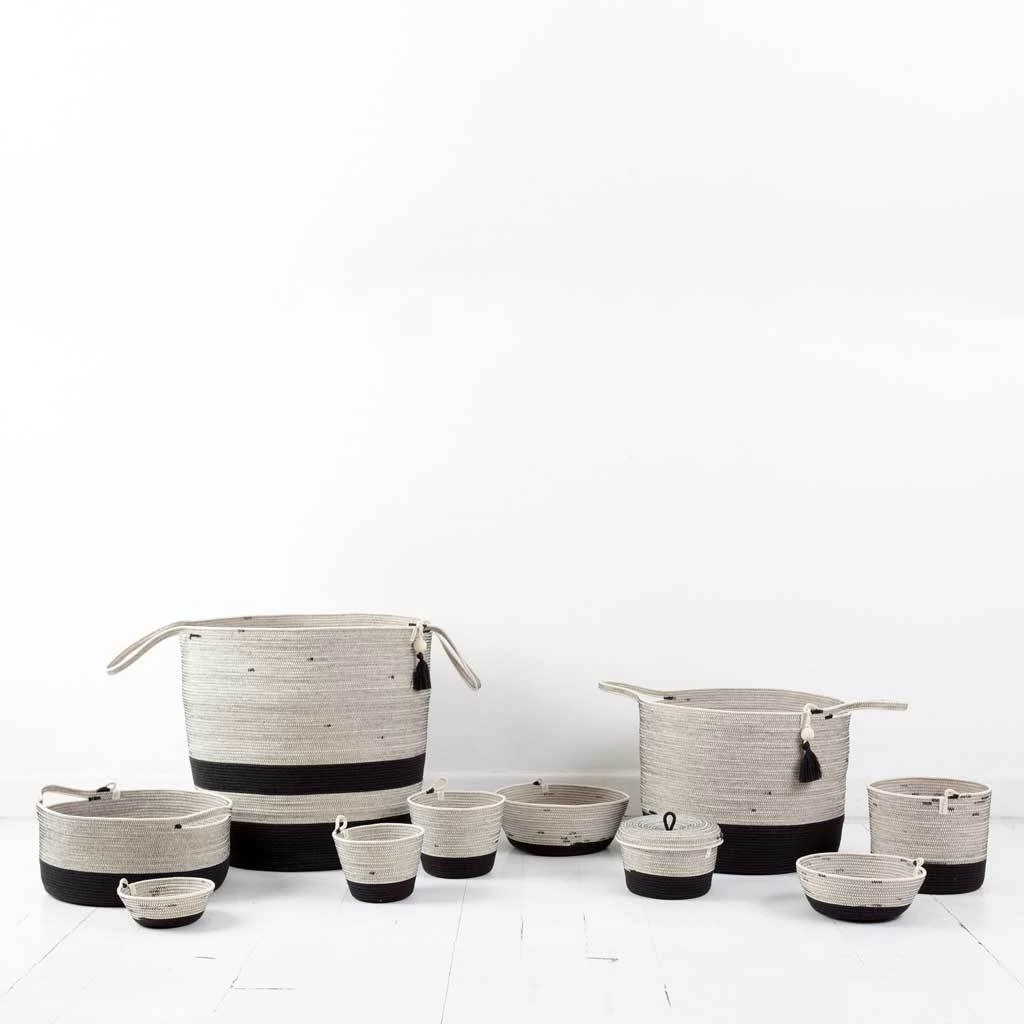 Mia Melange Cylinder Basket - Liquorice 3 Mia Melange Cylinder Basket - Liquorice - Image 3