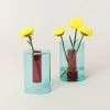 BLOCK DESIGN Reversible Glass Vase - Small - Blue And Red