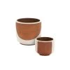 SONORA White & Terracotta Half Moon Design Planter By ACCENT DECOR