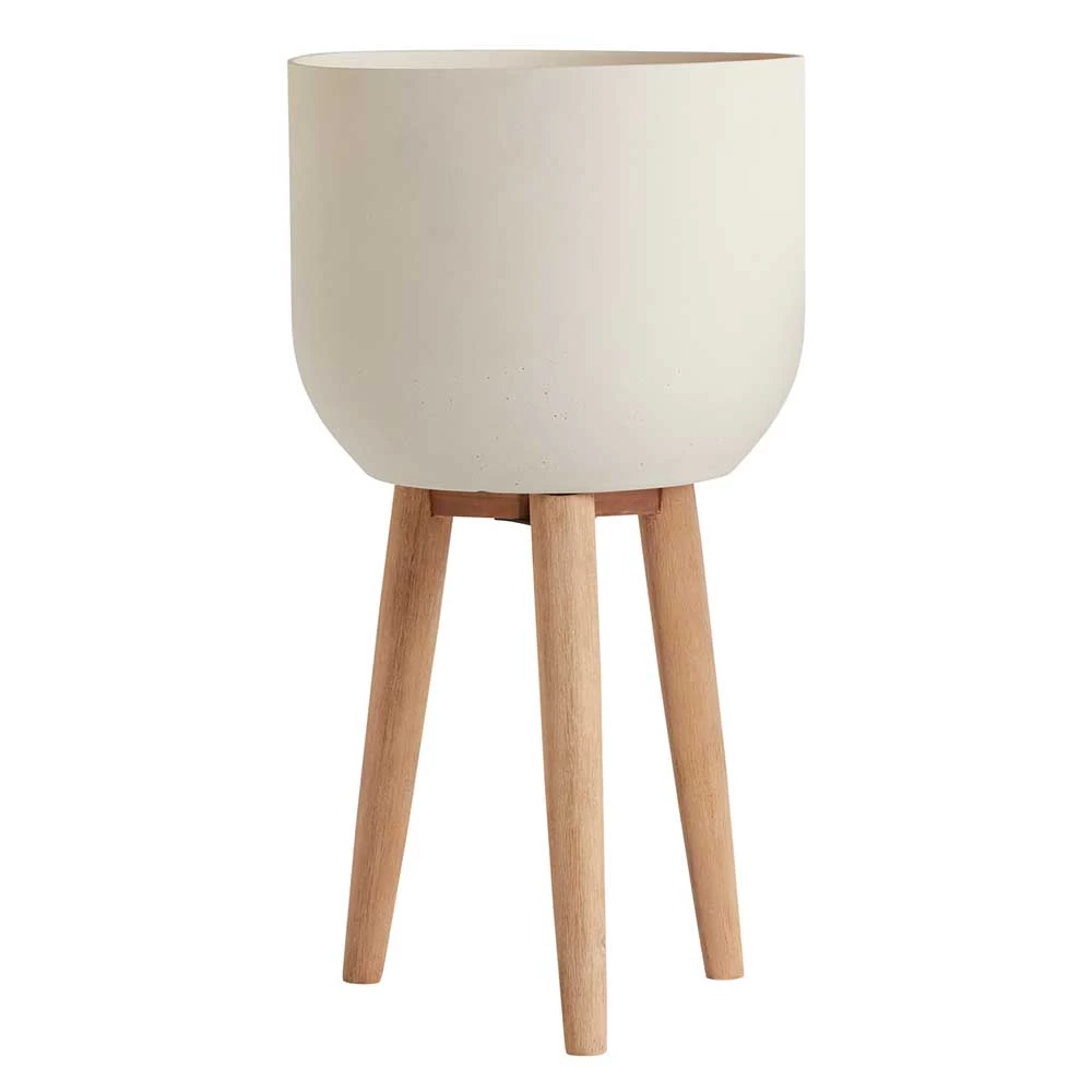 Landis Modern Tripod Planter With Wooden Legs 1 Landis Modern Tripod Planter With Wooden Legs
