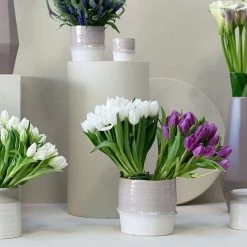 VALLEY Planter Beige Cream Stripe Ridged By Accent Decor -Garden Care Store s753278155256112669 p871 i3 w618